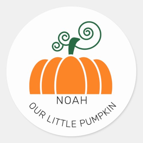 Cute Our Little Pumpkin  Birthday Party  Classic Round Sticker