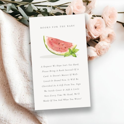 Cute Our Little Red Melon Books for Baby Shower Enclosure Card