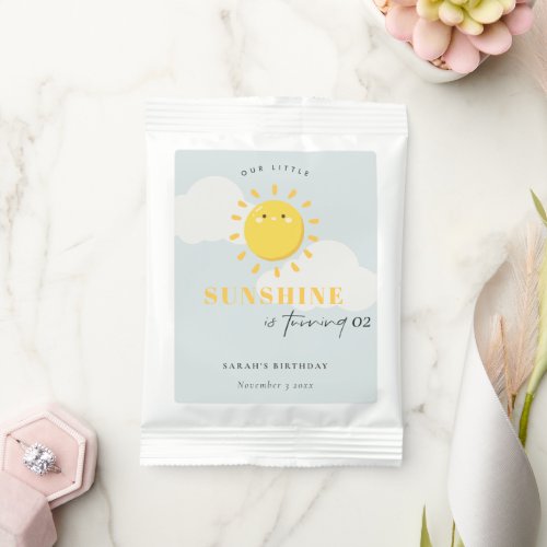 Cute Our Little Sunshine Blue Any Age Birthday Margarita Drink Mix