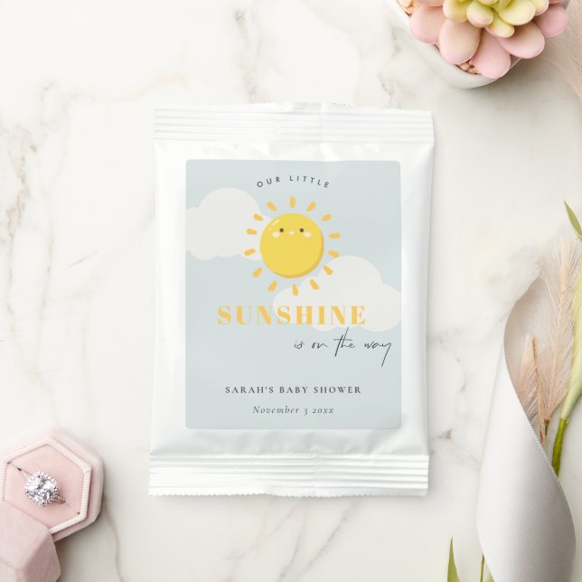 Cute Our Little Sunshine Blue Boy Baby Shower Margarita Drink Mix (Wedding)