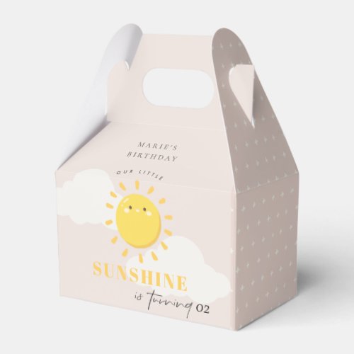 Cute Our Little Sunshine Blush Any Age Birthday Favor Boxes