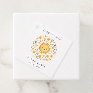 Cute Our Little Sunshine Boho Sun Baby Shower Favor Tags