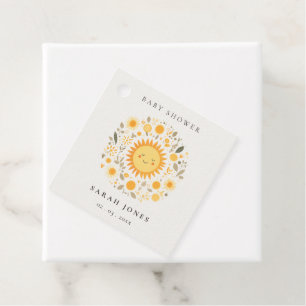 Cute Our Little Sunshine Boho Sun Baby Shower Favor Tags