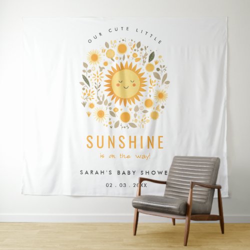 Cute Our Little Sunshine Boho Sun Baby Shower Tapestry