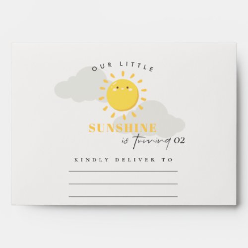 Cute Our Little Sunshine Yellow Any Age Birthday Envelope