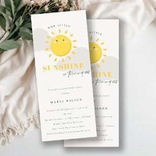 Cute Our Little Sunshine Yellow Any Age Birthday Invitation