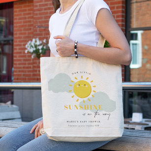 Cute Our Little Sunshine Yellow Baby Shower Tote Bag