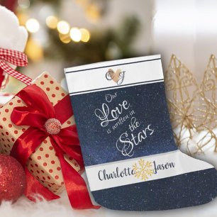 Cute Our Love Written In Stars Night Sky Monogram Large Christmas Stocking