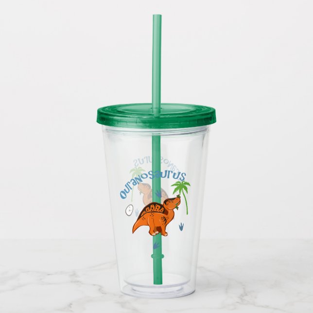 Cute Ouranosaurus Acrylic Tumbler (Front)