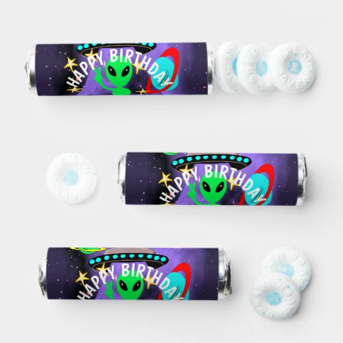 Cute outer Space Alien Themed Birthday Party Breat Breath Savers Mints