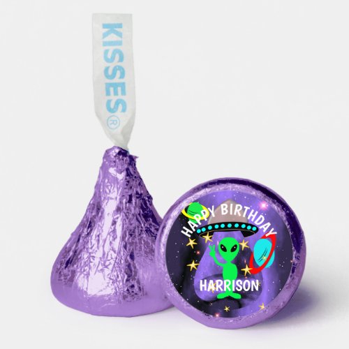 Cute outer Space Alien Themed Birthday Party Hersheys Kisses