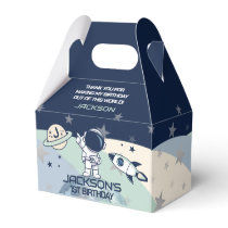 Cute Outer Space Astronaut Birthday Favor Boxes