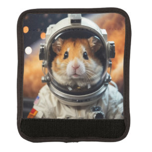 Cute Outer Space Astronaut Hamster Luggage Handle Wrap