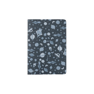 Cute Outer Space Galaxy UFO Pattern Passport Holder