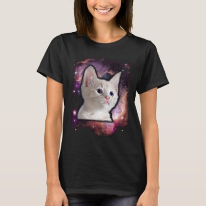 Cute Outer Space Kitten Cat Lover Nebula T-Shirt