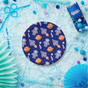 Cute Outer Space Planets & Astronaut Paper Plates