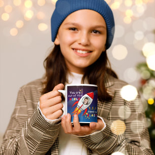 Cute Outer Space Rocket Ship Blast Off Birthday Mug