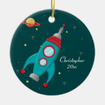 Cute Outer Space Rocket Ship Personalized Ornament at Zazzle