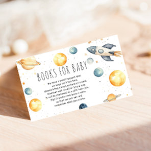 Cute Outer Space Starry Baby Shower Book Request  Enclosure Card