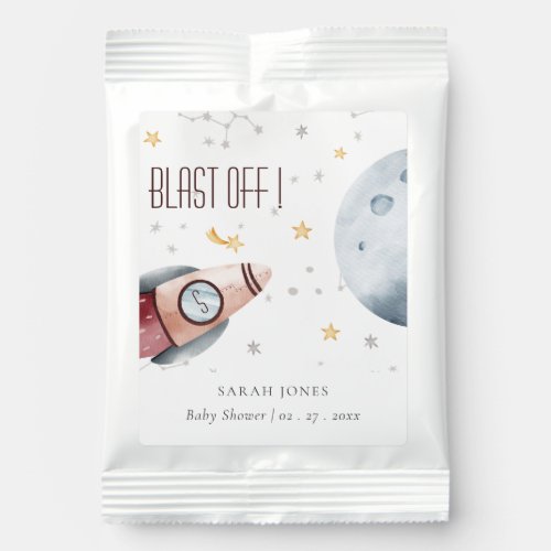 Cute Outer Space Starry Planet Rocket Baby Shower Margarita Drink Mix