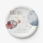 Cute Outer Space Starry Planet Rocket Baby Shower