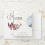 Cute Outer Space Starry Planets Rocket Baby Shower Pocket Folder<br><div class="desc">If you need any further customisation please feel free to message me on yellowfebstudio@gmail.com.</div>