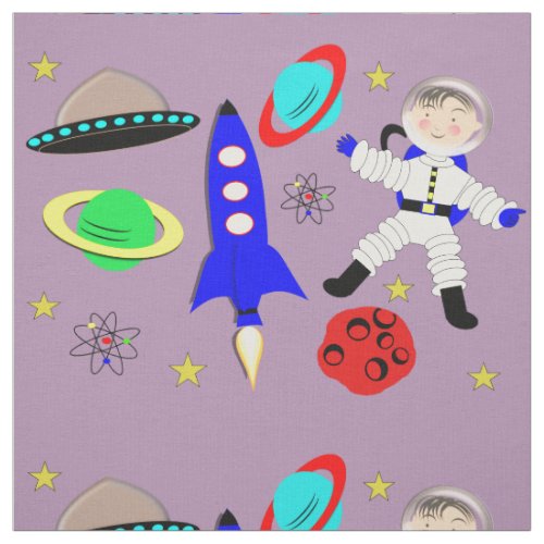 Cute Outer Space Themed Fabric