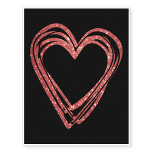 Cute Outline Heart Lover Matching Valentine's Day Temporary Tattoos