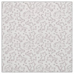 Cute Outline Jungle Animals on sand Fabric