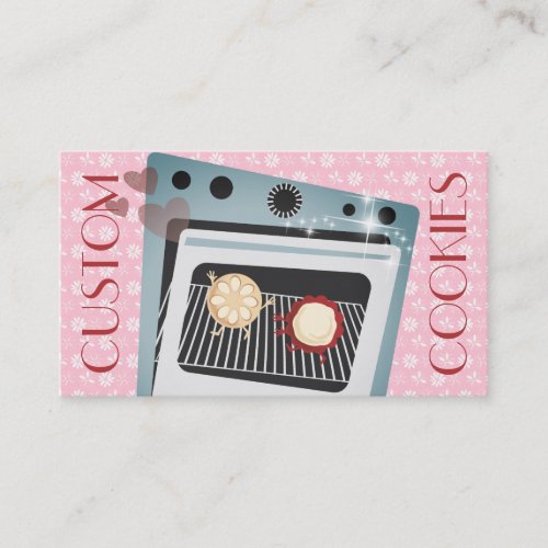 Cute oven cookies baking bakery business card
