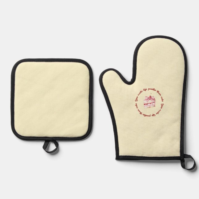 Cute Oven Mitt & Pot Holder Set (Front)