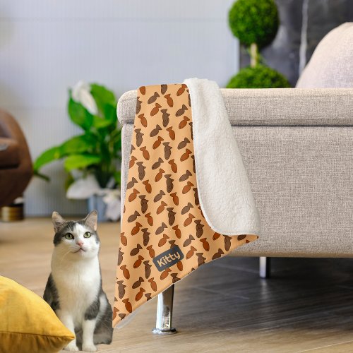 Cute Overlapping Fish Treats pattern _ Cats Name Sherpa Blanket