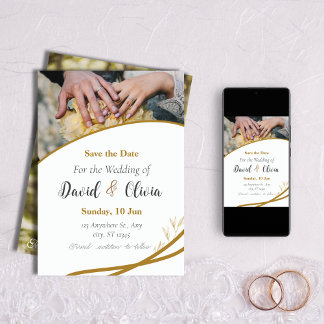 Cute Overlay Photo Wedding Invitation