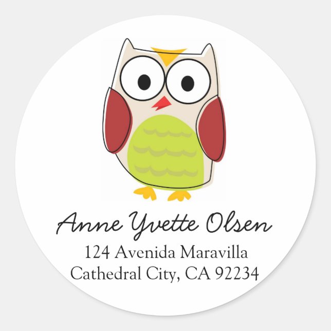 Cute Owl Address Labels (Front)
