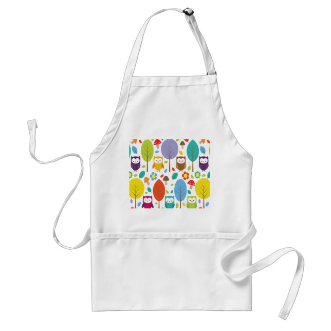 Cute Owl Adult Apron (Front)