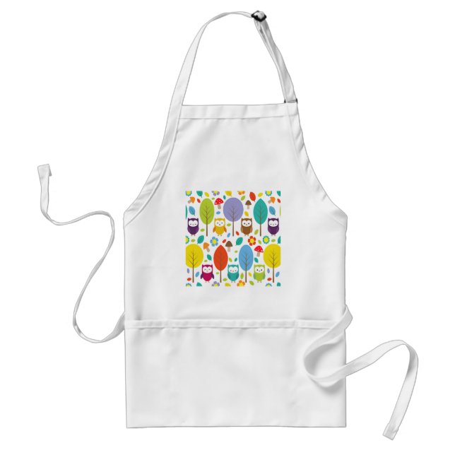 Cute Owl Adult Apron (Front)