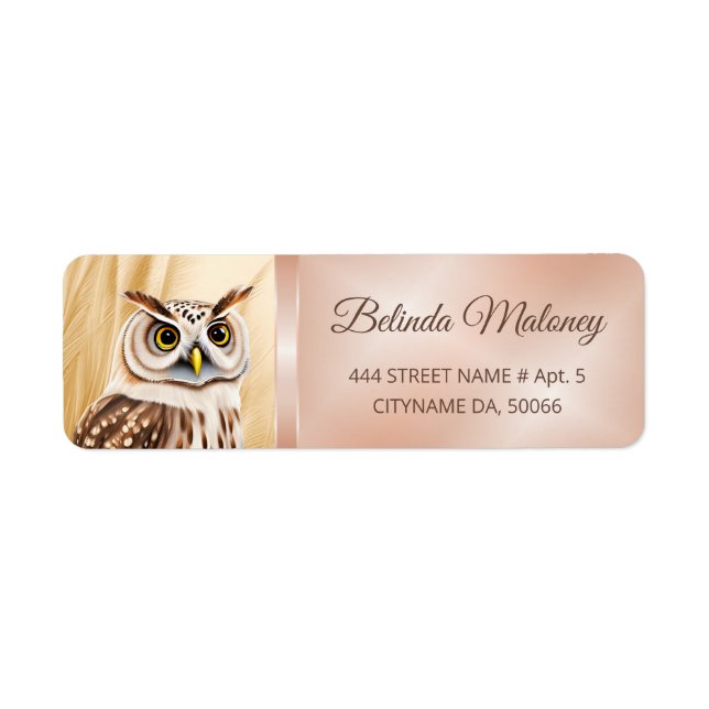  Cute Owl AI Photo Style Label (Front)
