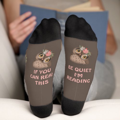 Cute Owl and Fun Text Socks