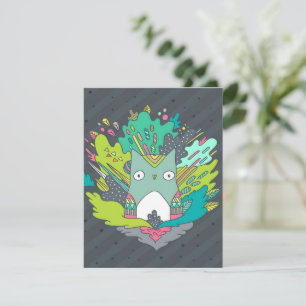 Cute Owl Art Anime Design Invitation
