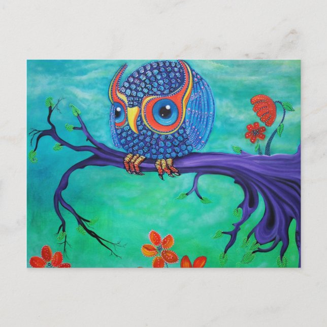 Cute Owl Art Postcard (Front)