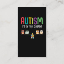 Cute Owl Autism Awareness Puzzle Autistic Kid Business Card