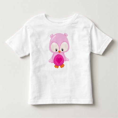 Cute Owl Baby Owl Owl In Love Hearts Toddler T_shirt