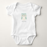 Cute Owl Baby Personalized Name Woodland Animal Bodysuit