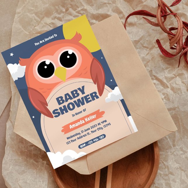 Cute Owl Baby Shower Invitation (Creator Uploaded)