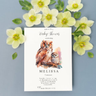 Cute Owl Baby Shower invitation