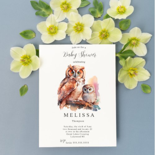 Cute Owl Baby Shower invitation
