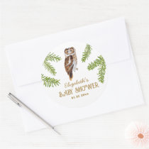 Cute Owl Baby Shower Thank You Classic Round Sticker