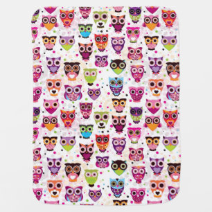 Cute owl background pattern for kids baby blanket