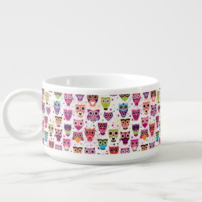 Cute owl background pattern for kids bowl (Right)