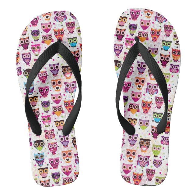 Cute owl background pattern for kids flip flops (Footbed)